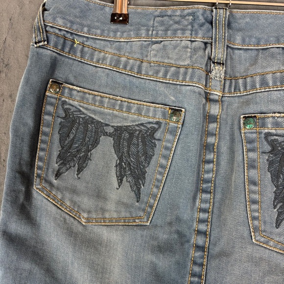 Free People Denim Mini Skirt with embroidery on pockets and detailing throughout - Picture 8 of 14
